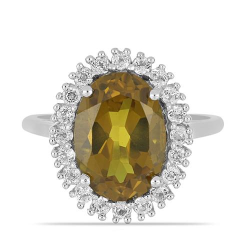 BUY NATURAL FLUORITE GEMSTONE BIG STONE RING IN STERLING SILVER